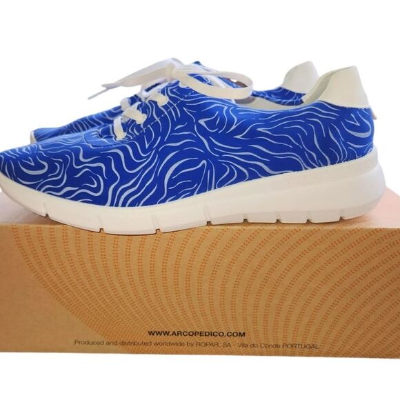 ARCOPEDICO L76 BLUE WHITE SWIRL SNEAKERS, MIB, SZ 41, 40, 39 - Picture 6 of 8